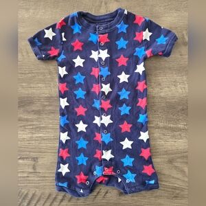 Baby Gap Boy's Red White Blue Star One Piece Short Sleeve Pajama Size 4 Years